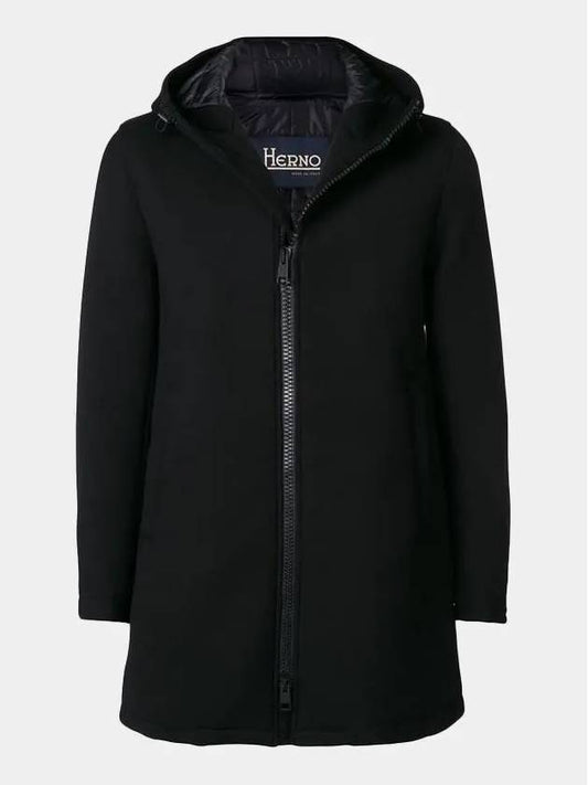 Diagonal Scuba Hooded Jacket Black - HERNO - BALAAN 2