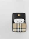 Check Leather Airpod Pro Case Arch Beige Black - BURBERRY - BALAAN 4