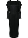 MC February Pleated Midi Dress Black - ISSEY MIYAKE - BALAAN 1