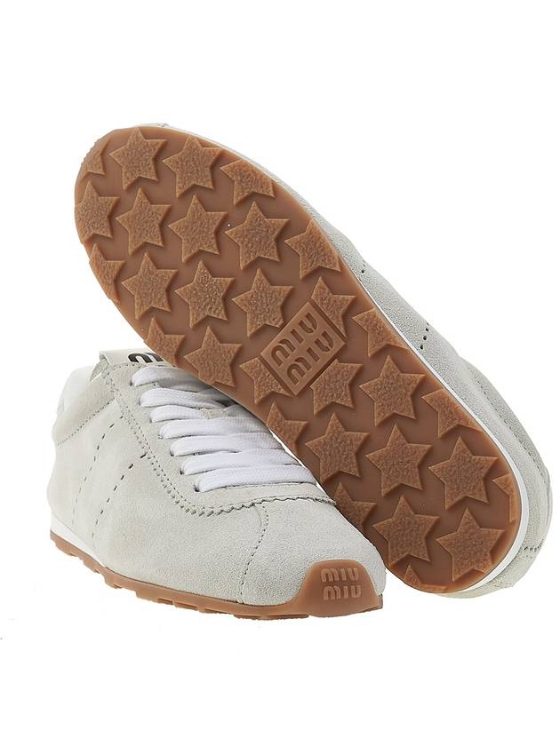 SN White suede leather sneakers for men 5E114E 054 F0009 - MIU MIU - BALAAN 6