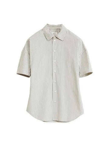 Fitted striped short sleeve shirt SH1098 LF1050 MU009 - LEMAIRE - BALAAN 1