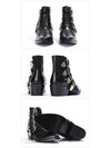 4 Metal Cowboy Buckle Strap Middle Boots Black - TOGA - BALAAN 4