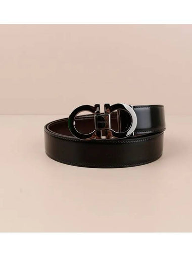 Ferragamo Gancini Men s Reversible Belt Black Brown 644557 001 - SALVATORE FERRAGAMO - BALAAN 1