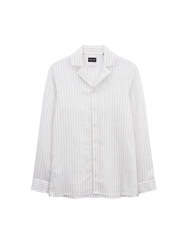 Men s Snap Button Striped Shirt White - GIORGIO ARMANI - BALAAN 1