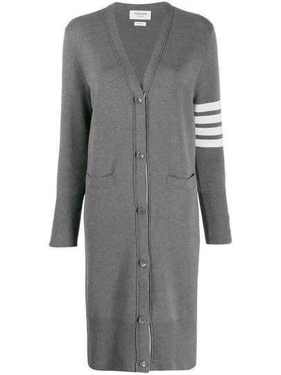 Milano Fine Merino Cardigan Light Grey - THOM BROWNE - BALAAN 2