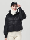 Women s Wool Fabric Patch Down Padded Black Jacket DO6242JP13 1 - DOYOUKNOWMC GOLF WEAR - BALAAN 2