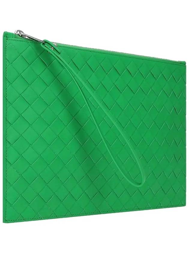 Intrecciato Strap Large Clutch Bag Parakeet - BOTTEGA VENETA - BALAAN 4