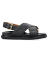 Fussbet Leather Sandals Black - MARNI - BALAAN 2