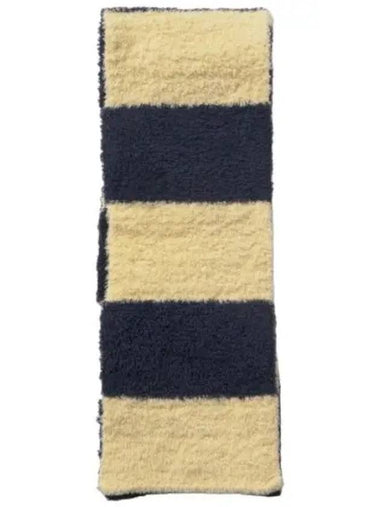 Fluffy knit muffler light yellow navy - SUNNEI - BALAAN 1