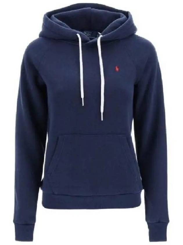 Embroidered Logo Cotton Blend Jersey Hoodie Navy - POLO RALPH LAUREN - BALAAN 7