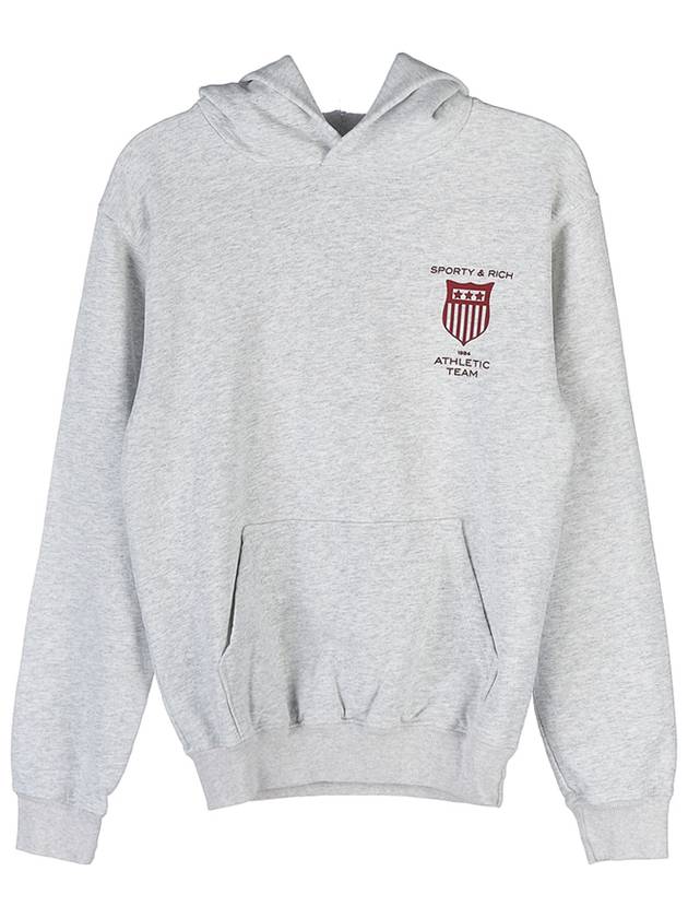 Athletic Team Hooded Top Gray - SPORTY & RICH - BALAAN.