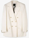 Women's Double Breasted White Jacket 1G158S1739Z00 WHITE - PINKO - BALAAN 3