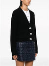 butterfly button alpaca wool cardigan black - GANNI - BALAAN 4