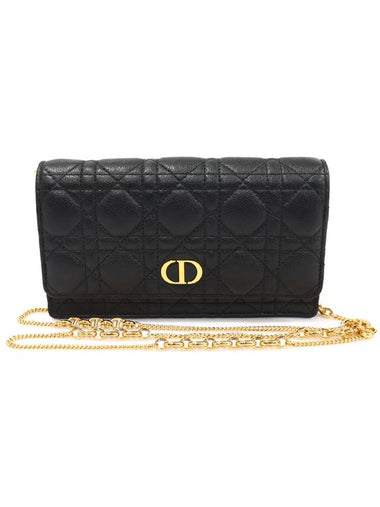 S5134UWHC M900 Black Supple Cannage Calfskin Caro WOC Chain Pouch Cross Bag - DIOR - BALAAN 1