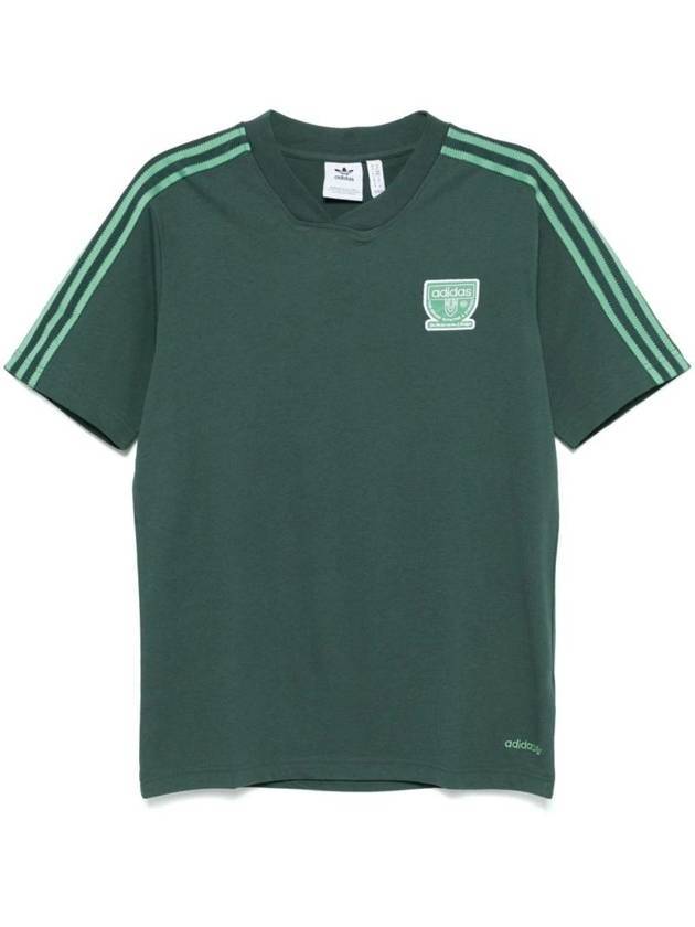 Graphic 3 Stripe Logo Short Sleeve T Shirt Green - ADIDAS - BALAAN 1