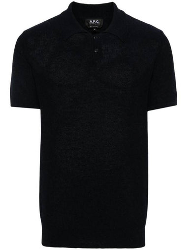 Men's Jay Knit Polo Shirt Navy - A.P.C. - BALAAN 1