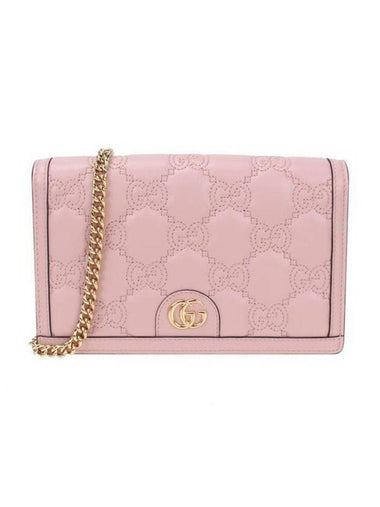 GG Matelassé Chain Long Wallet Light Pink - GUCCI - BALAAN 1