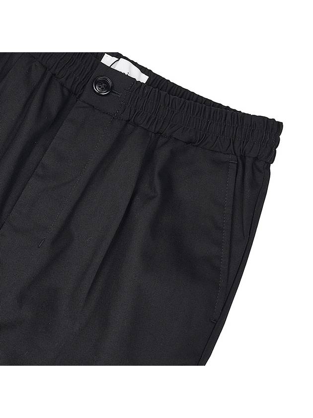 Men's Elastic Cotton Crop Straight Pants Black - AMI - BALAAN 5