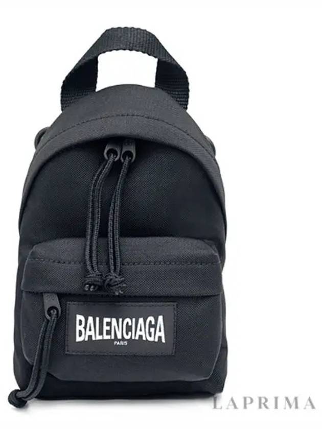 logo patch mini backpack cross bag black - BALENCIAGA - BALAAN.
