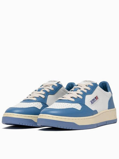 Men's Medalist Leather Low Top Sneakers Blue - AUTRY - BALAAN 2