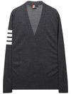 Men's Sustainable Classic Diagonal Wool Cardigan Dark Grey - THOM BROWNE - BALAAN 5