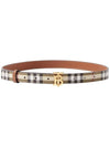 Plaid Check Pattern Leather Belt Beige - BURBERRY - BALAAN 1