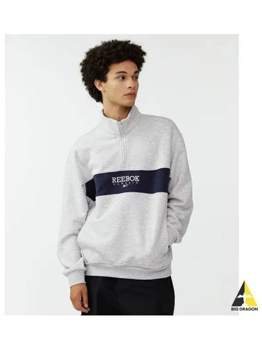 Legacy half zip up sweatshirt light gray - REEBOK - BALAAN 1