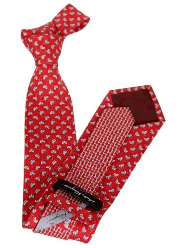 Videogames Print Silk Neck Tie Red - SALVATORE FERRAGAMO - BALAAN 3