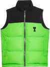 Heart Logo Patch Padded Vest Green - AMI - BALAAN 1