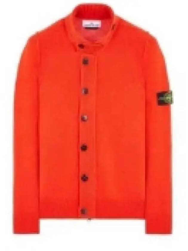 Lambswool Knit Cardigan Lobster Red - STONE ISLAND - BALAAN 2