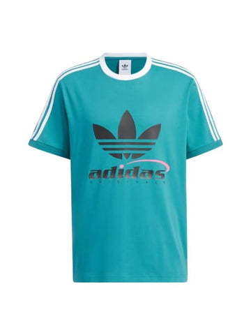 Trefoil Print Short Sleeve T-Shirt Arctic Fusion - ADIDAS - BALAAN 1