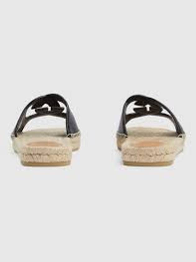 Interlocking G Cutout Slide Slippers Black - GUCCI - BALAAN 5