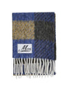 check print knit muffler blue - MARNI - BALAAN.