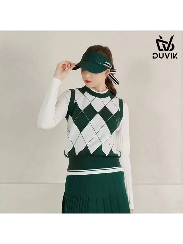 Round Deformation Argyle Knit Vest DD3WSV271BK - DUVIK - BALAAN 4