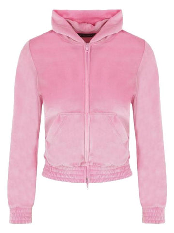 stretch velvet hooded zip-up pink - BALENCIAGA - BALAAN 1