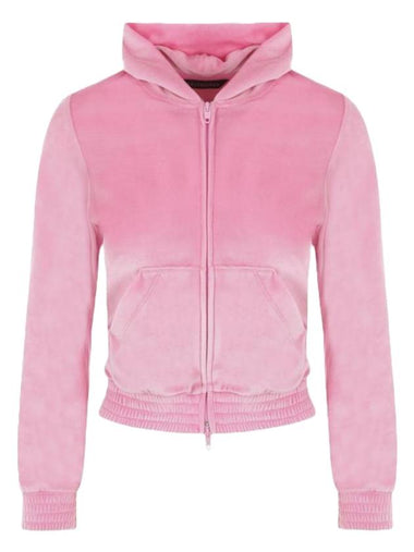 stretch velvet hooded zip-up pink - BALENCIAGA - BALAAN 1