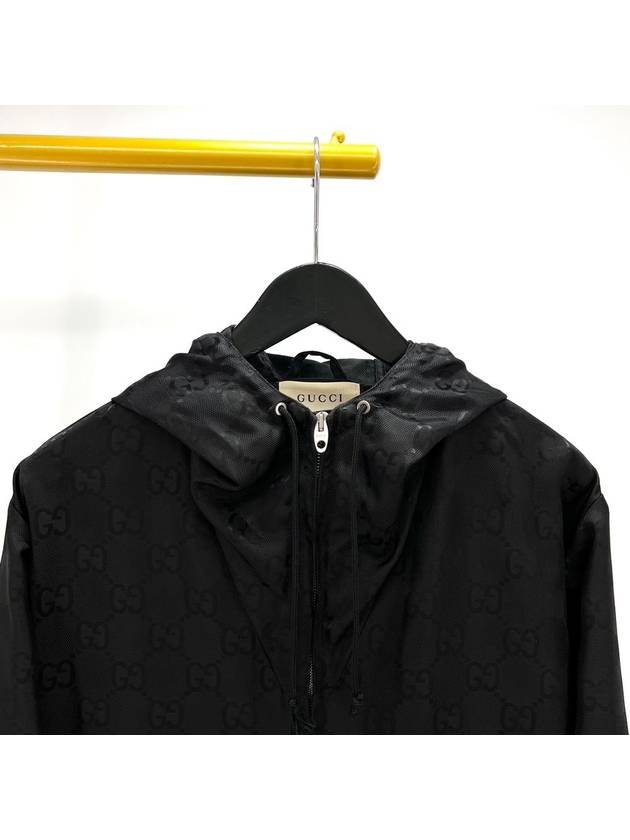 The Grid Hooded Jacket Black Size 44 - GUCCI - BALAAN 4