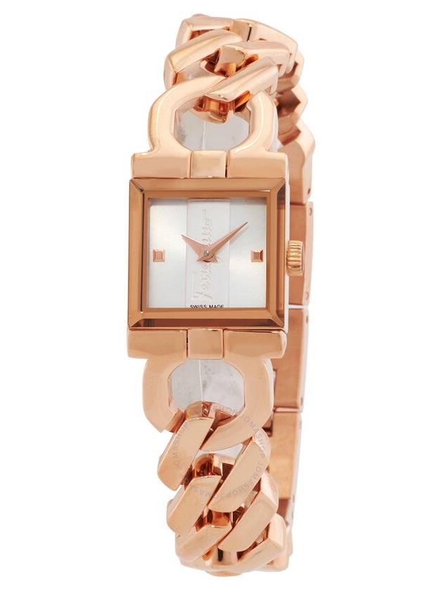 Double Gancini Groumette Quartz Watch Rose Gold - SALVATORE FERRAGAMO - BALAAN 1