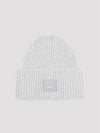 Face Patch Ribbed Wool Beanie Grey - ACNE STUDIOS - BALAAN 4