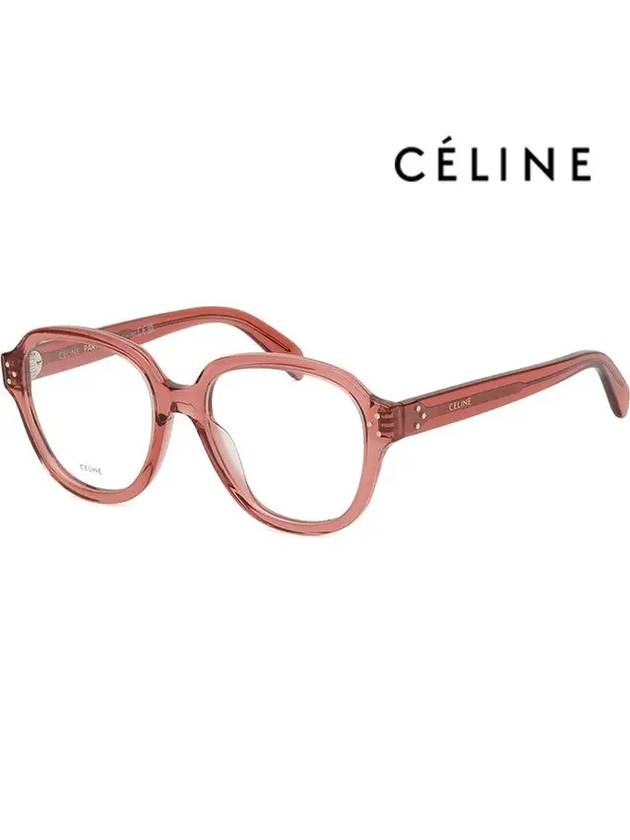 Glasses frame CL50107I 074 pink transparent horn rim square - CELINE - BALAAN 1