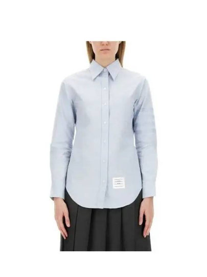 Diagonal Stripe Satin Weave Supima Oxford Shirt Light Blue - THOM BROWNE - BALAAN 2