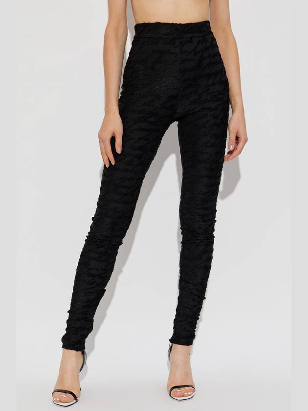 Balmain Leggings With Monogram, Women's, Black - BALMAIN - BALAAN 3