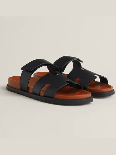 Chypre Calfskin Sandals Black - HERMES - BALAAN 2