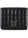 Lola Folding Small Quilted Leather Card Wallet Black Palladium - BURBERRY - BALAAN 2