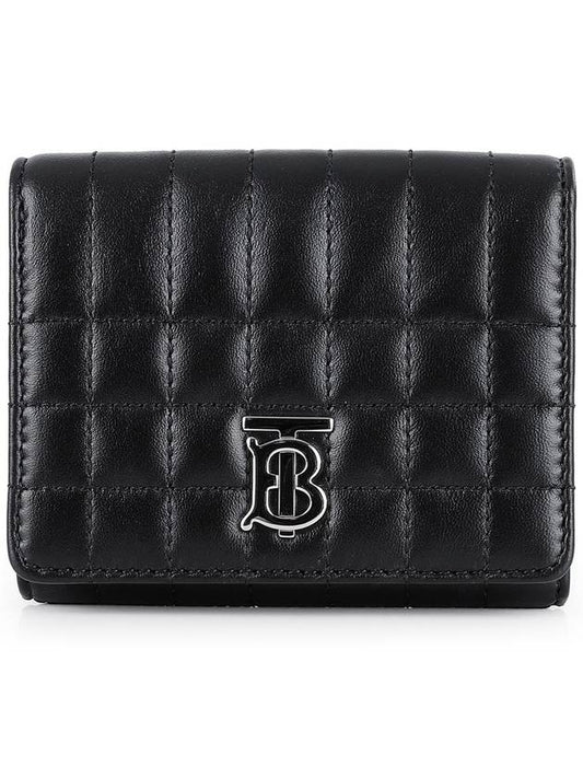 Lola Folding Small Quilted Leather Card Wallet Black Palladium - BURBERRY - BALAAN 2