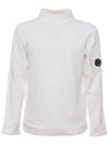 Lens Wappen Mock Neck Knit Top White - CP COMPANY - BALAAN.