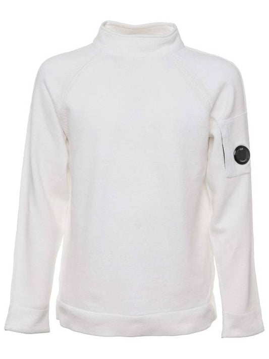 Lens Wappen Mock Neck Knit Top White - CP COMPANY - BALAAN 1