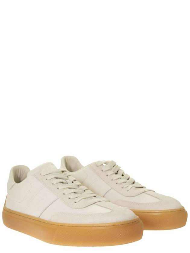 Round Toe Leather Low Top Sneakers White - TOD'S - BALAAN 5