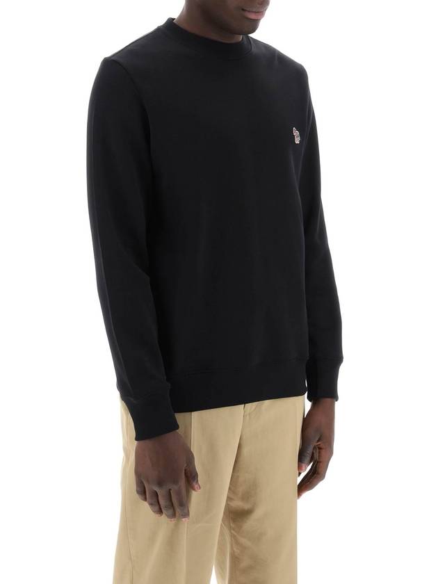 Zebra Patch Organic Cotton Sweatshirt Black - PAUL SMITH - BALAAN 3