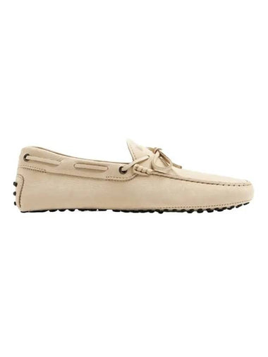 Gommino Nubuck Driving Shoes  Beige - TOD'S - BALAAN 1